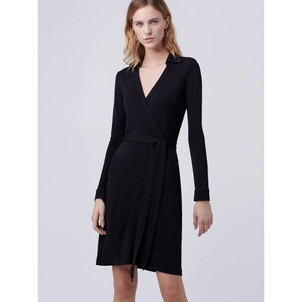 DVF Jeanne Wrap Dress in Black size xxs.